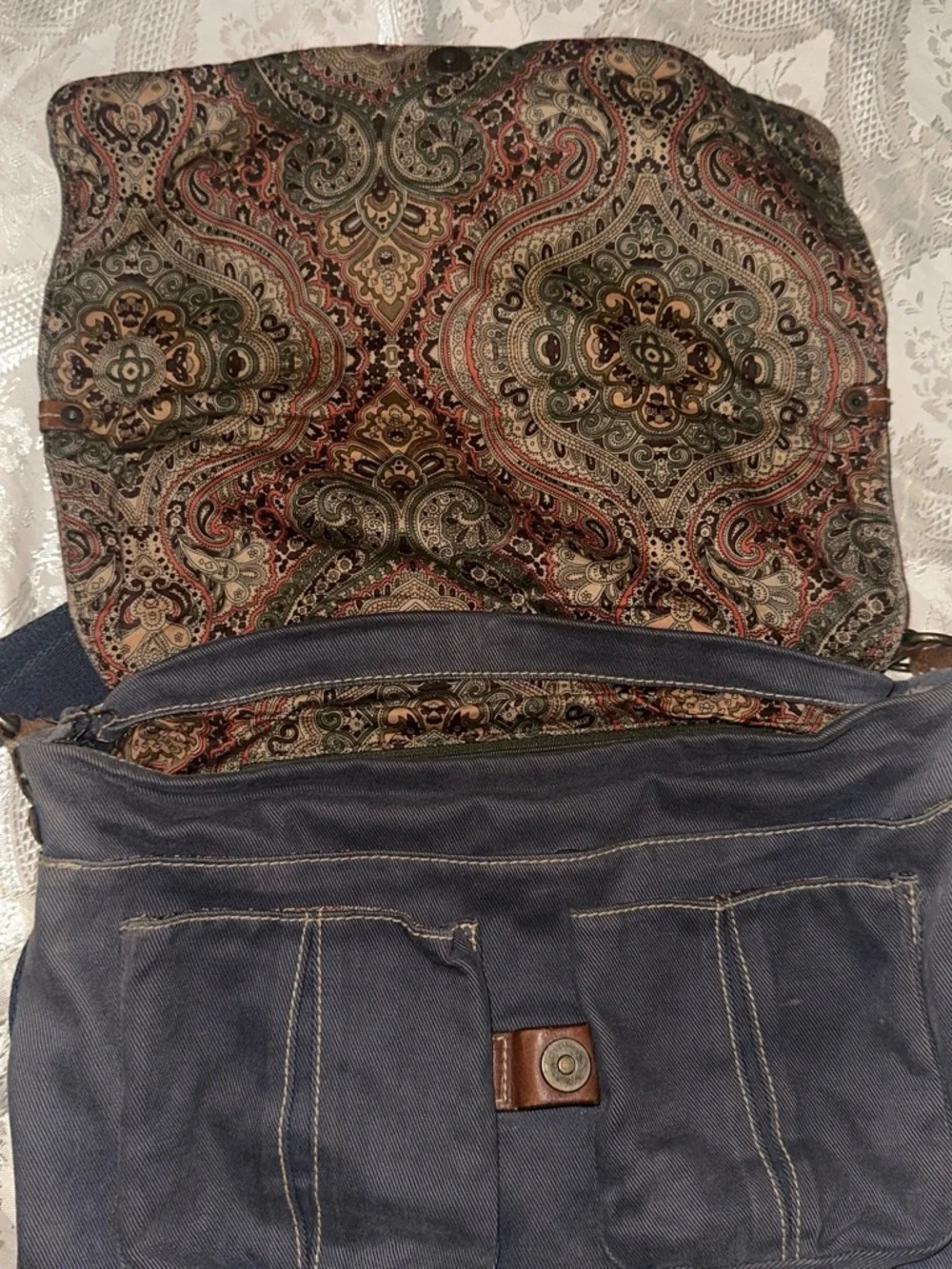 Gray Fossil shoulder bag